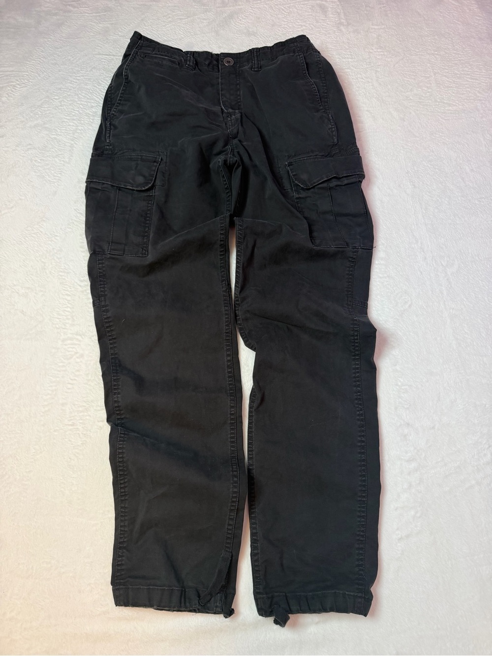 American Eagle Black Cargo Pants 32x36 Utility Jogger Tactical Goth